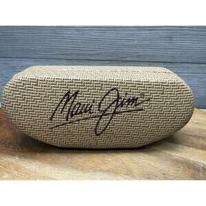 Maui Jim Sunglasses Eyeglasses Clam Shell Hard Case Faux Basket Weave Velour